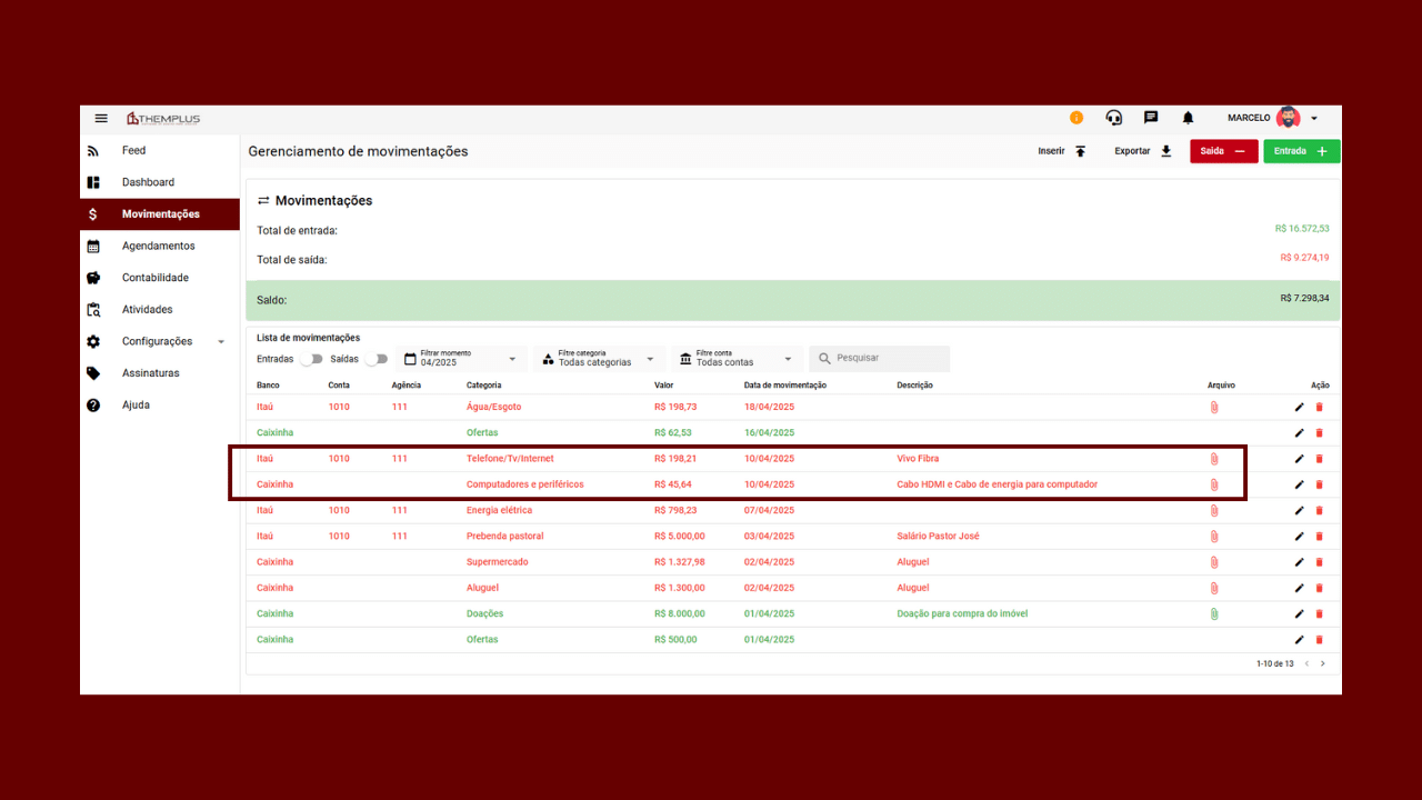 themplus - software de gestão financeira para igrejas
